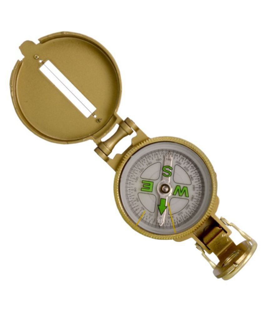 3 in 1 Metal Golden Military Hiking Camping Lens Magnetic Lensatic Compass