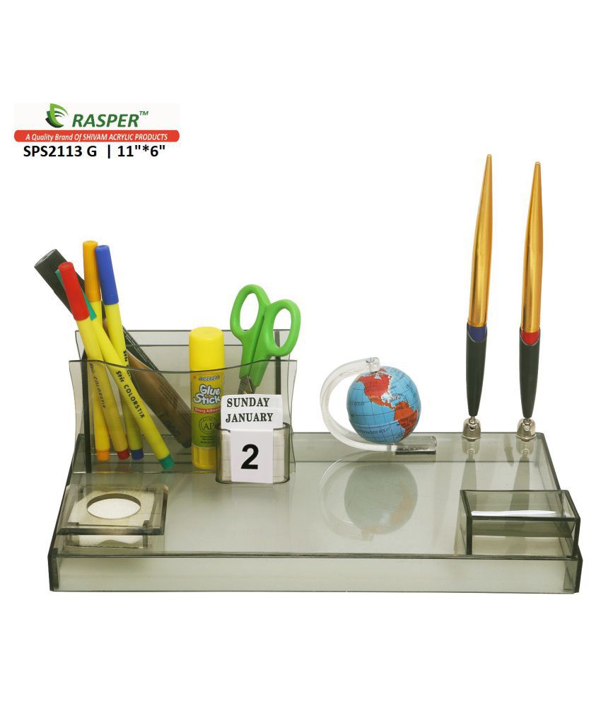     			Rasper Executive Acrylic Table Top Pen Stand With Globe