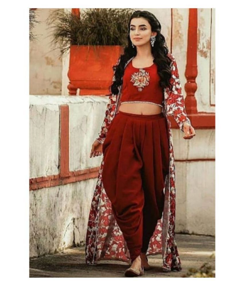 dhoti suit with shrug under 500