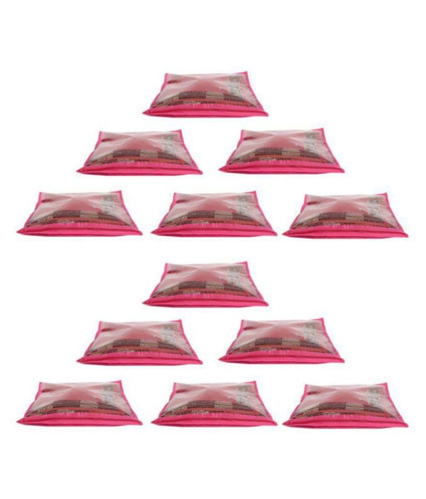     			Bulbul Pink Saree Covers - 12 Pcs