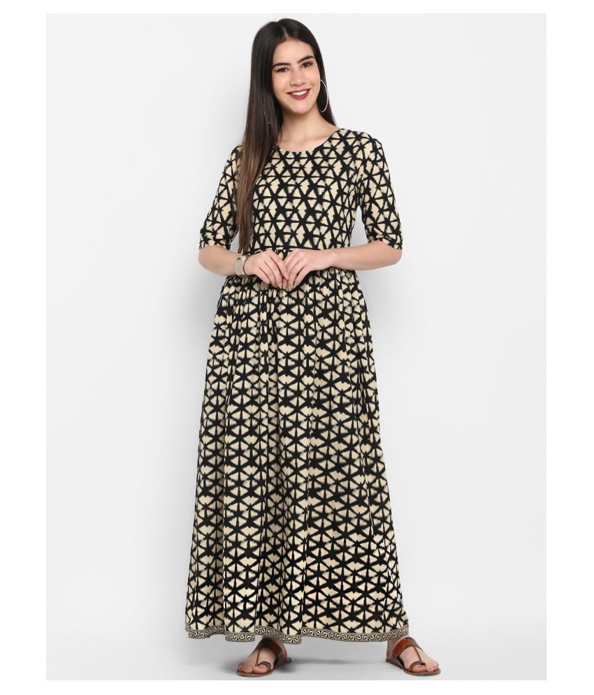 black and white anarkali kurti