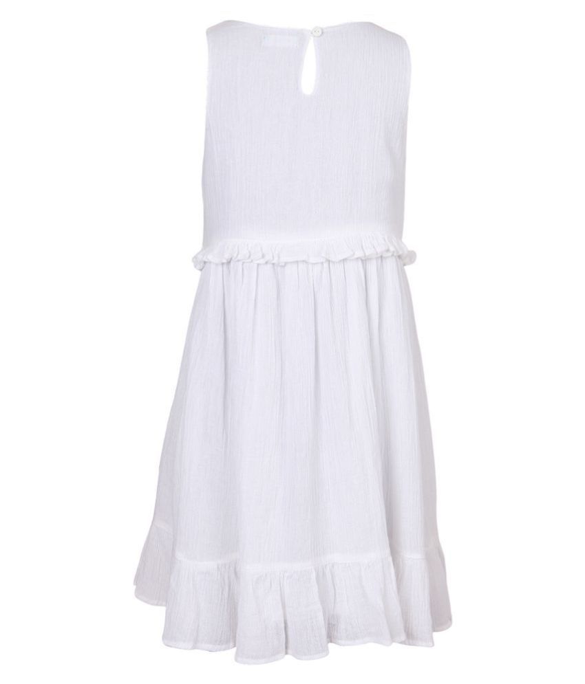 Girls White Cotton Dress - Buy Girls White Cotton Dress Online at Low ...