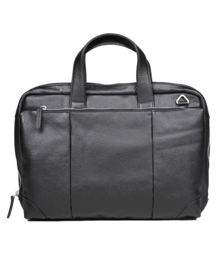 Kara Black Leather Office Bag Buy Kara Black Leather Office Bag Online at Low Price Snapdeal