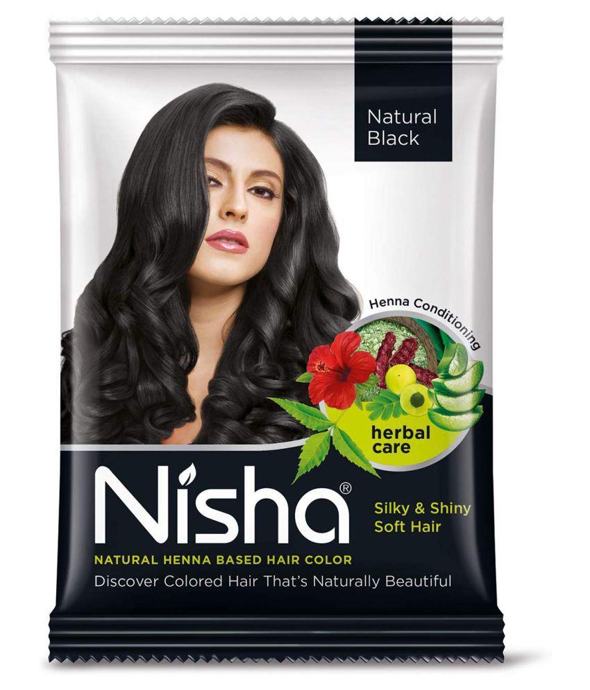     			Nisha Black Hair Color Henna Conditioning Care silky & Shiny Soft Hair Natural Henna 25 g Pack of 8