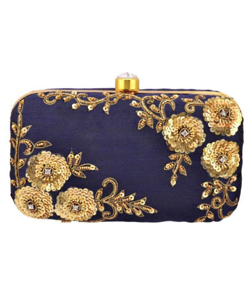 navy box clutch