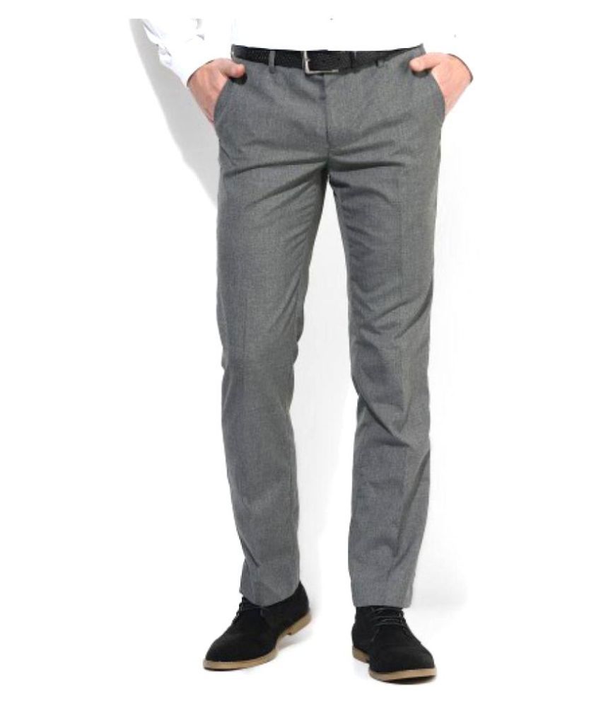     			Inspire Clothing Inspiration - Grey Polycotton Slim - Fit Men's Formal Pants ( Pack of 1 )