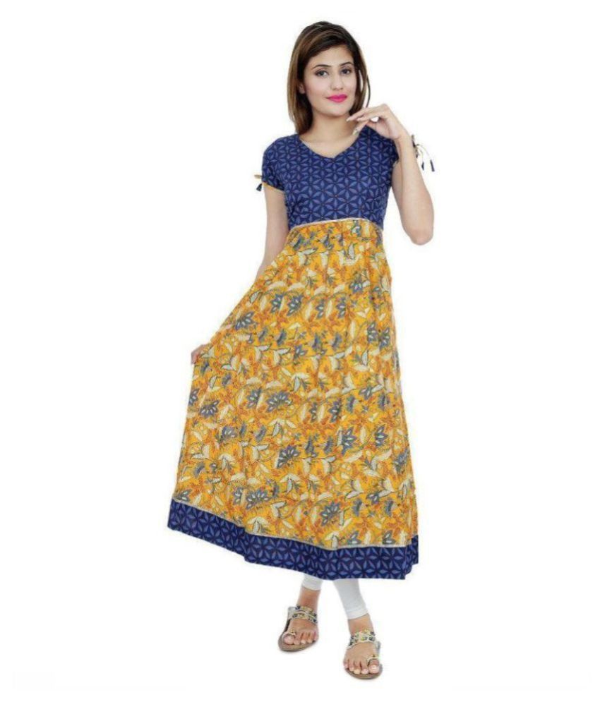     			Divena - Multicolor Cotton Women's Flared Kurti ( Pack of 1 )