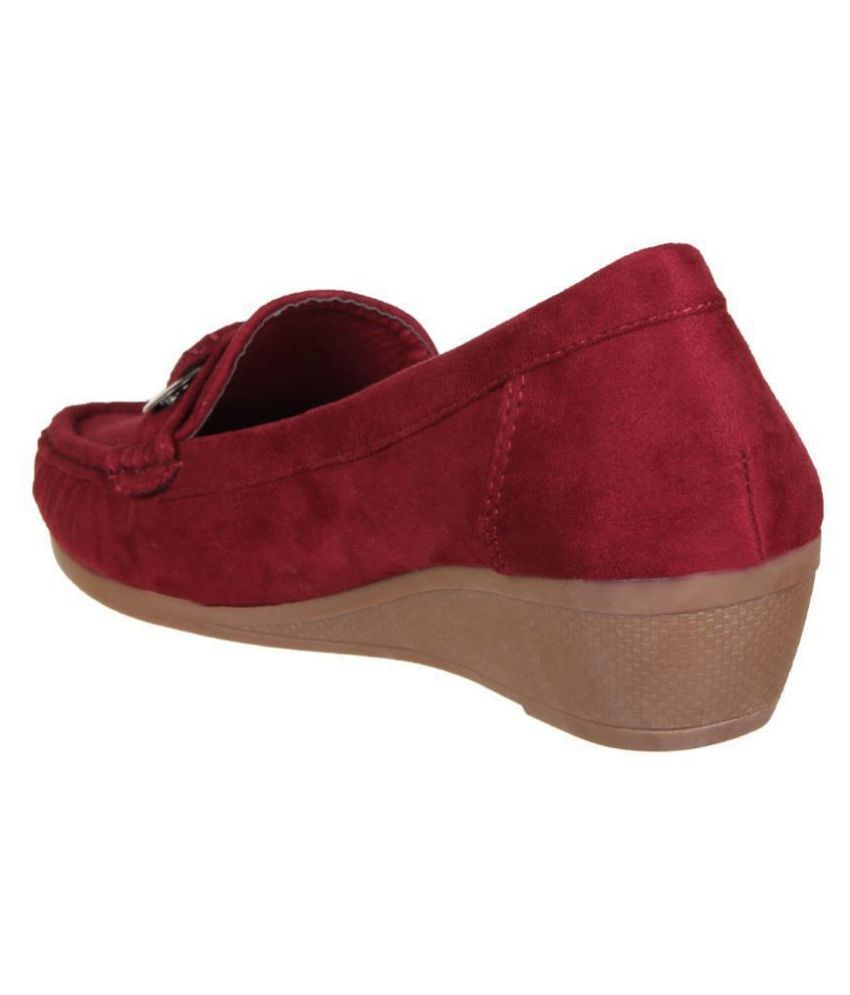 flat maroon shoes