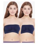 C9 Airwear Pack of 2 Poly Cotton Non Padded Women's Tube Bra ( Navy )