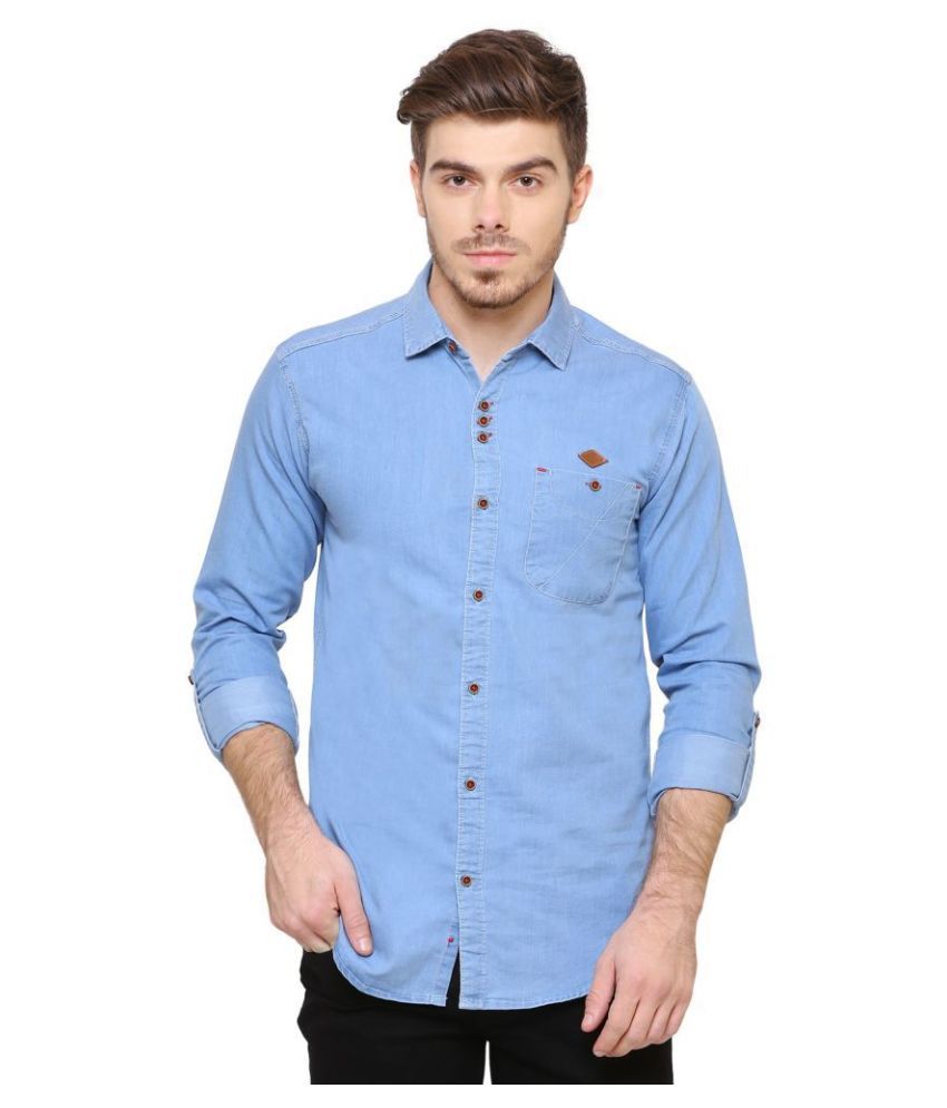     			Kuons Avenue Denim Slim Fit Solids Men's Casual Shirt - Blue ( Pack of 1 )