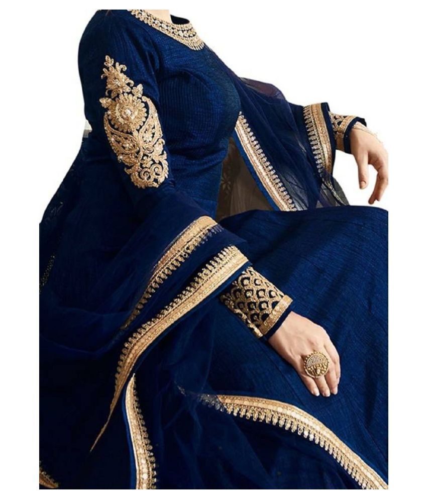 Rahi Fashion Blue Bangalore Silk Ethnic Gown Buy Rahi Fashion Blue