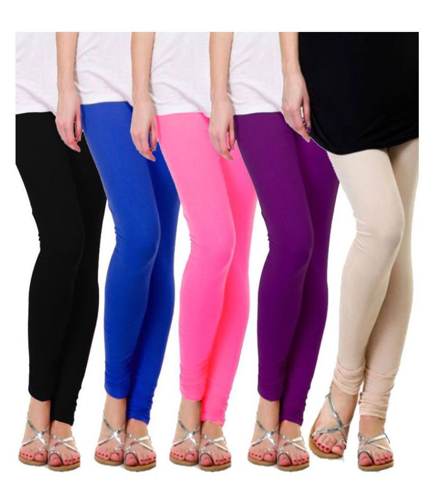     			Famaya Multicolor Leggings - Pack of 5