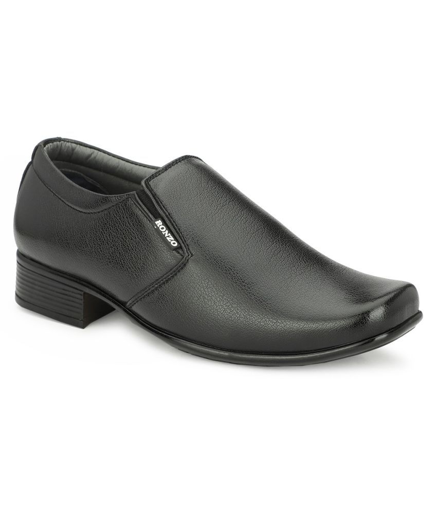 RONZO CLARKS Slip On Genuine Leather Black Formal Shoes Price in India ...