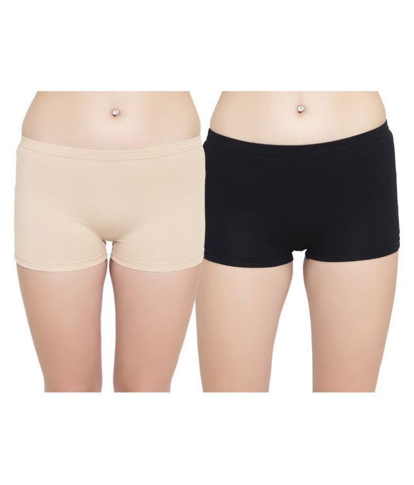     			Leading Lady Pack of 2 Cotton Women's Boy Shorts ( Multi Color )