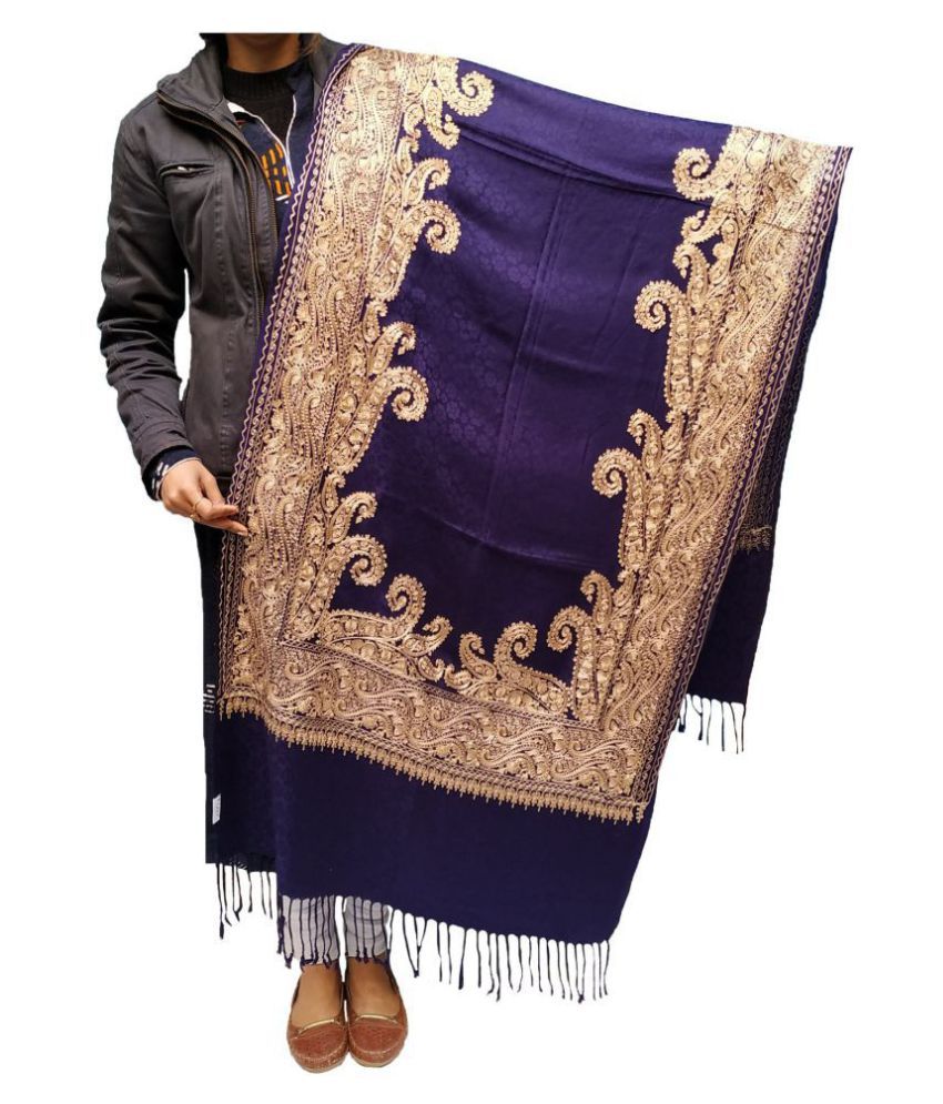 KASHMIRI Navy Woolen Stoles Buy Online at Low Price in India Snapdeal
