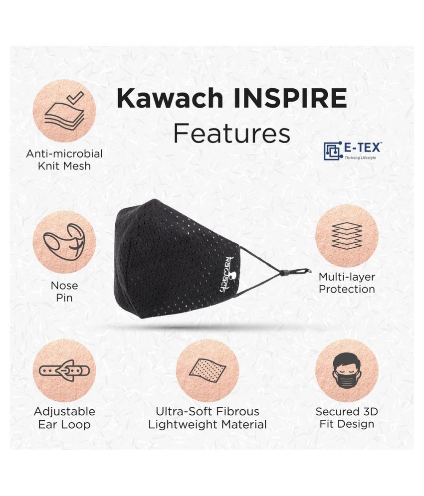 KAWACH Inspire Cotton Reusable & Washable Mask: Buy KAWACH Inspire Cotton Reusable & Washable 