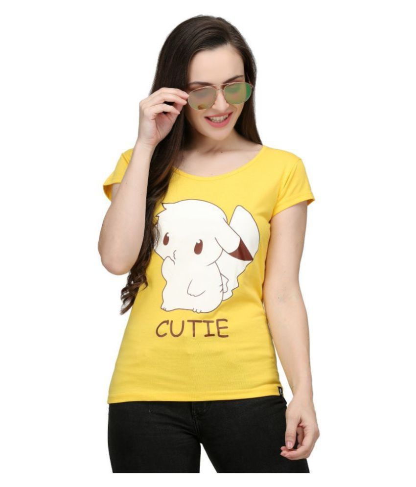 Leotude Cotton Yellow T-Shirts