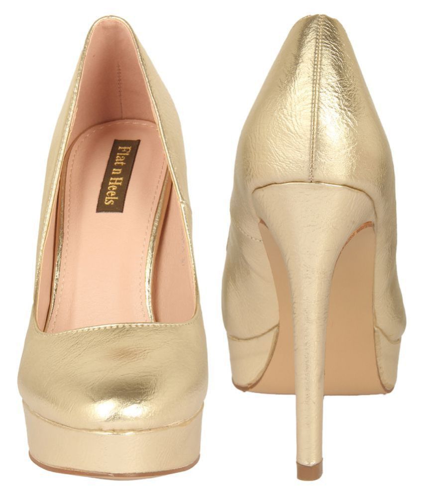 Trendyol Gold Metallic Women Heels Shoes TAKSS19GA0005-in Women's Pumps from Shoes on Aliexpress 