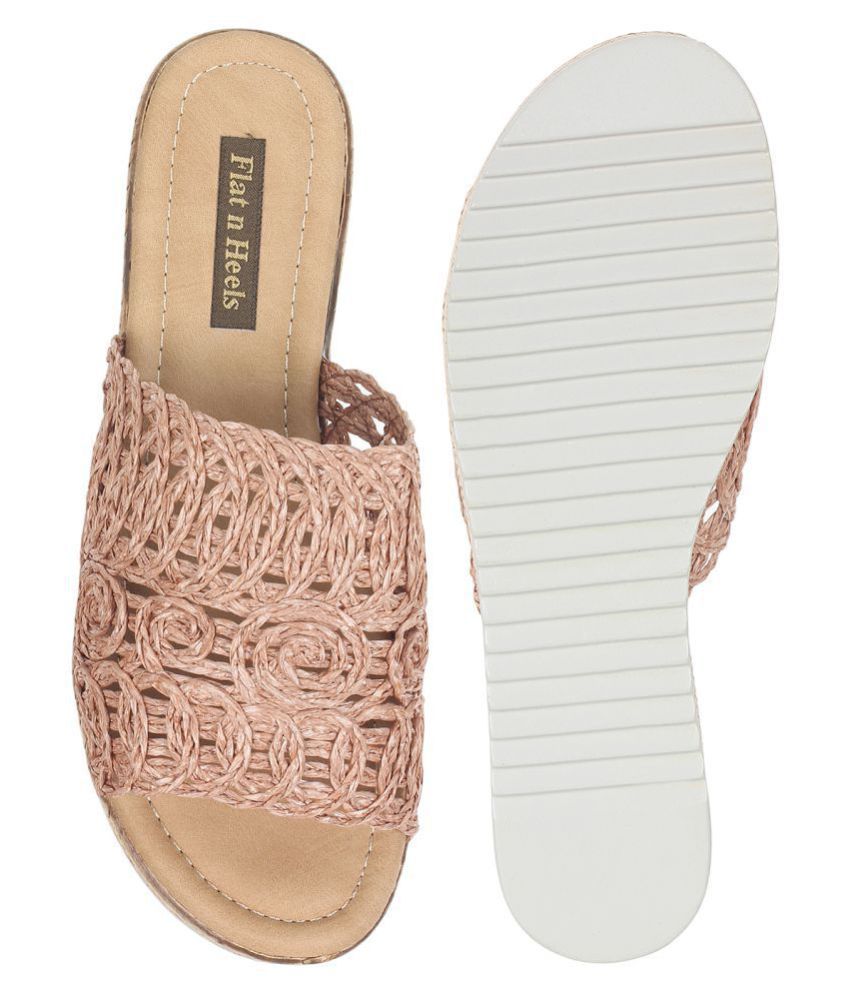 pink flat wedges