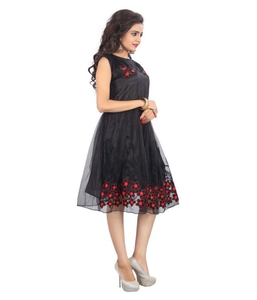 black fit and flare gown