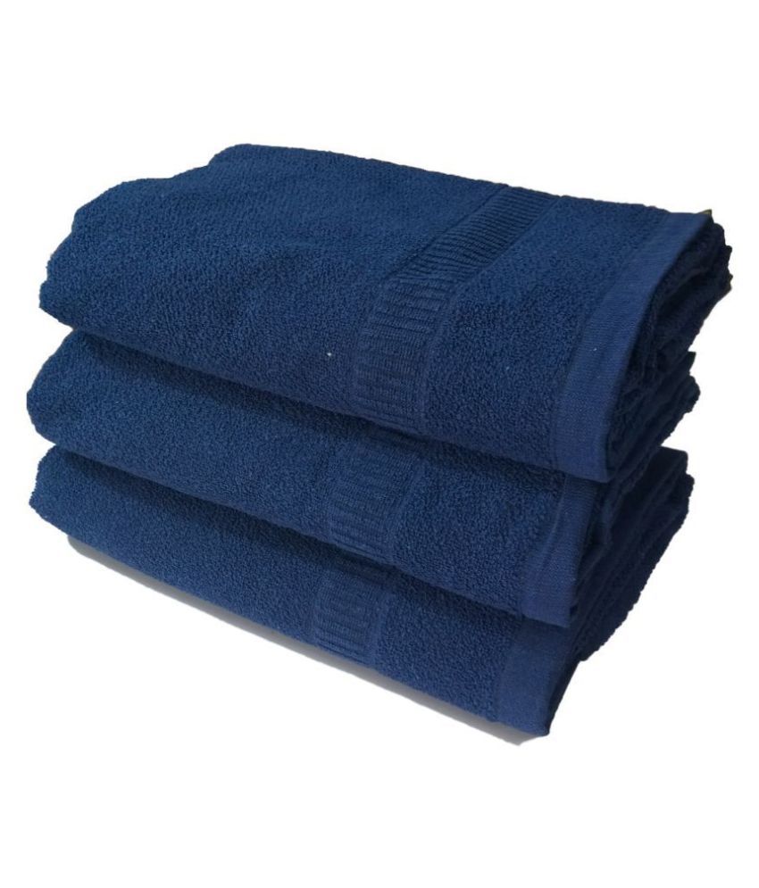     			Shop by room Set of 3 Terry Bath Towel Blue