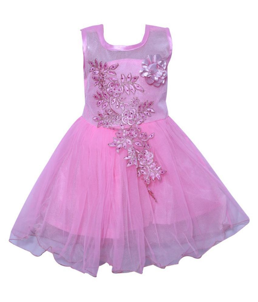 Sky Heights Pink Frock - Buy Sky Heights Pink Frock Online at Low Price ...