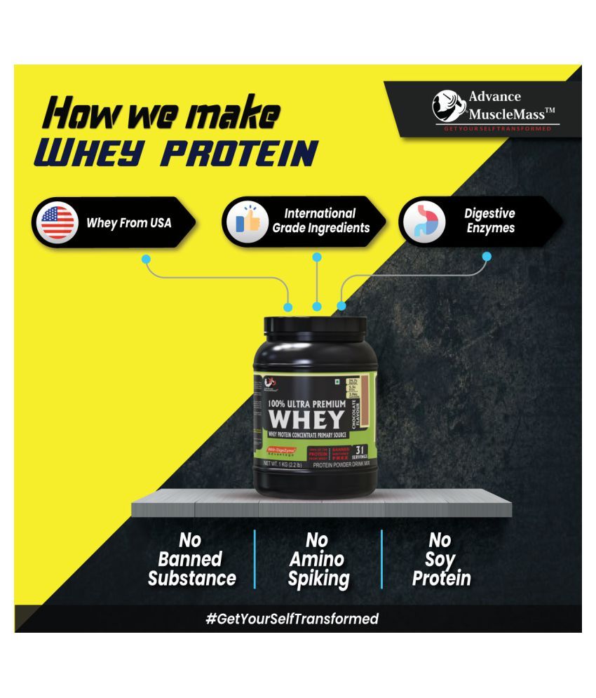 Advance MuscleMass Whey Protein Digestive Enzyme Blend with Funnel 1 kg