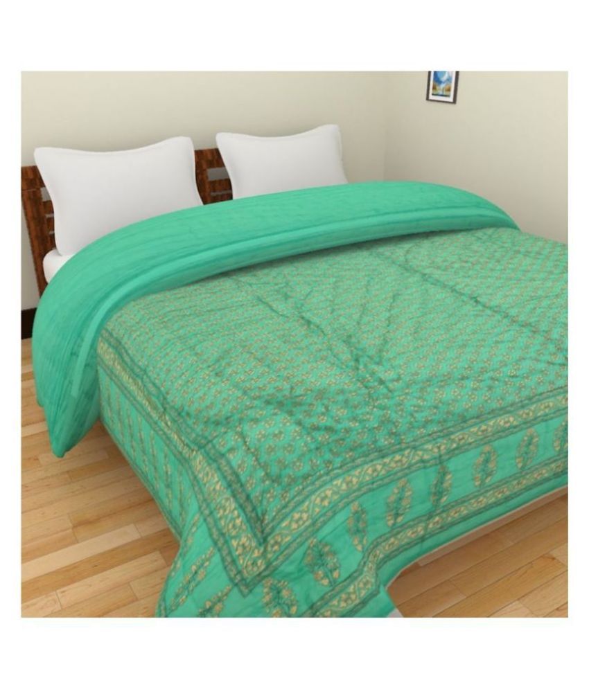 Jaipuri Razai Double Cotton Multi Printed Quilt Coordinated Buy
