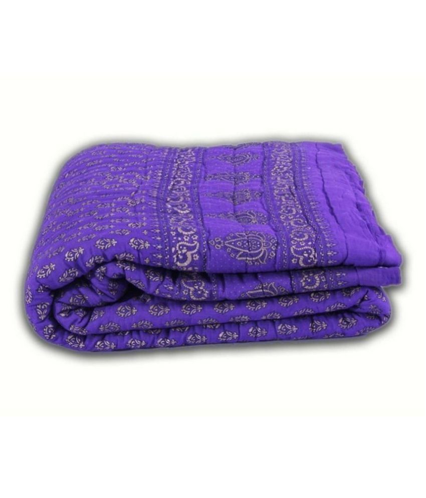 Jaipuri Razai Single Cotton Blue Floral Quilt Coordinated Buy Jaipuri