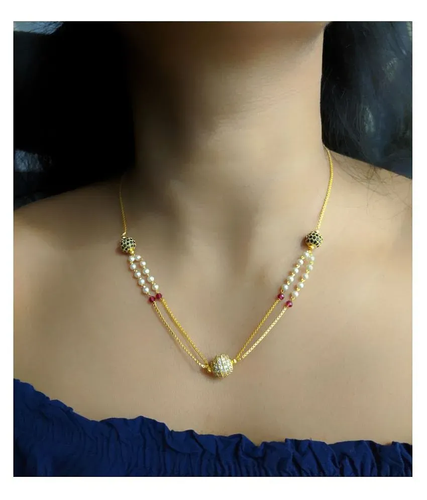 Double layer cheap gold mangalsutra