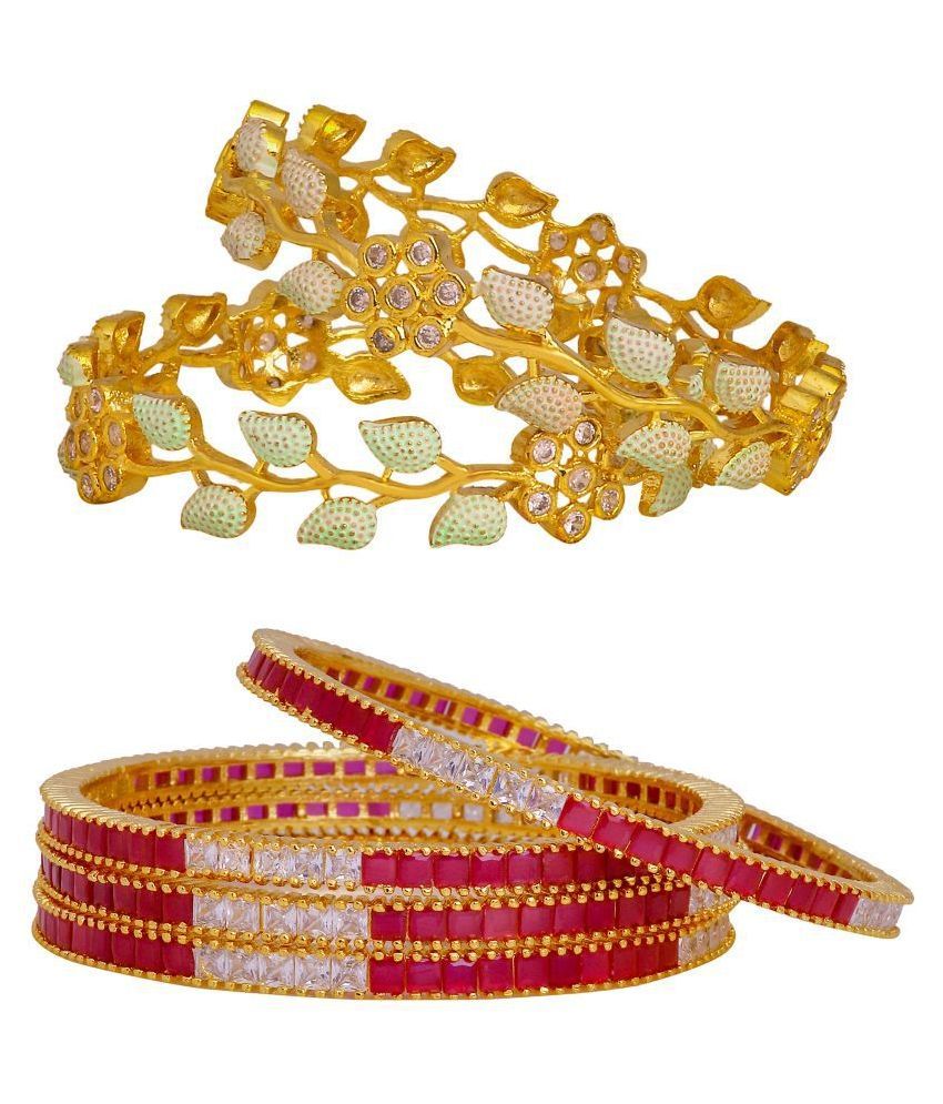 Manikya Traditional Bengali Bangles Copper with 24ct Gold Plated (Set