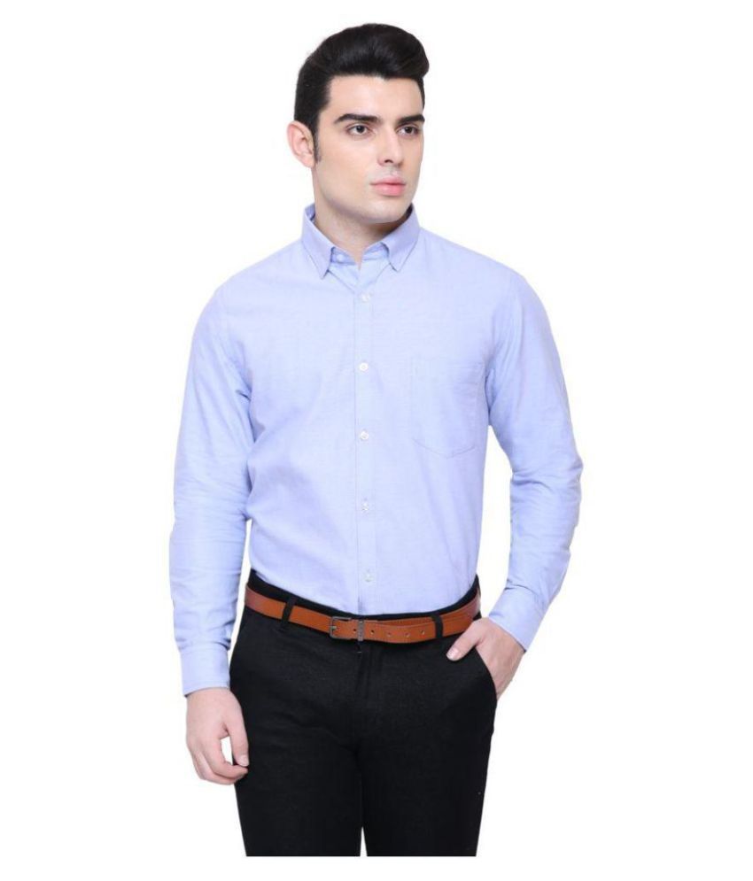     			Southbay 100 Percent Cotton Blue Solids Formal Shirt