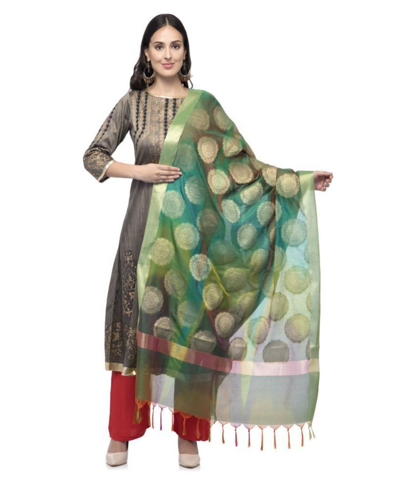     			A R Silk Multicoloured Silk Zari Work Dupatta