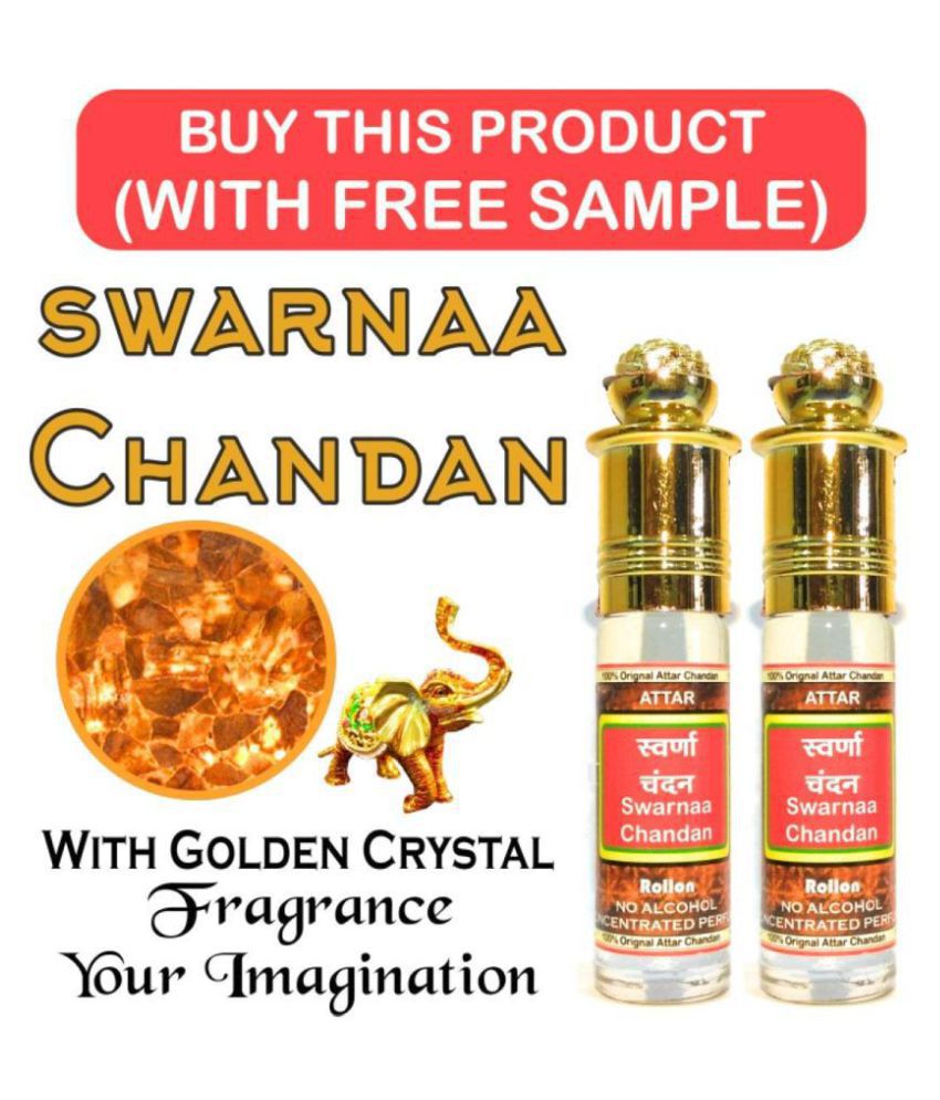     			INDRA SUGANDH BHANDAR Attar Swarnaa Chandan With Golden Crystals 6ml Rollon 2 Pc. Combo Pack
