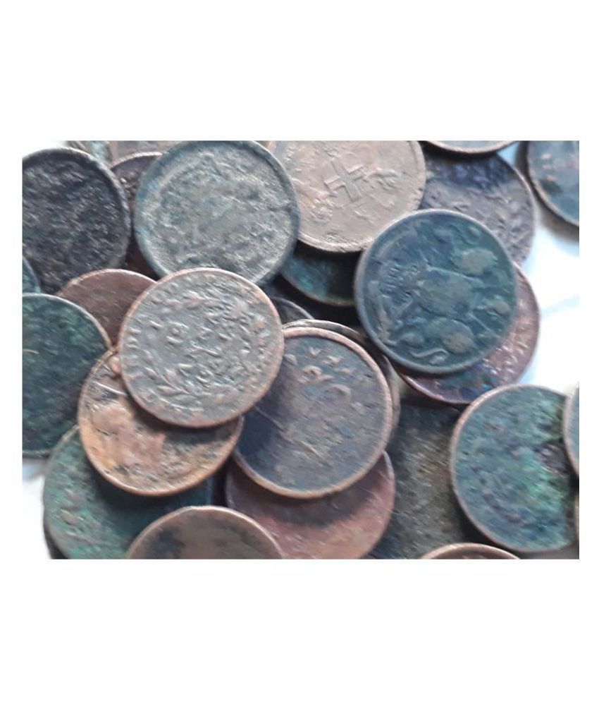 50 COINS LOT - India - British • East India Company 1835 - 1/12 Anna Copper • 6.48 g • ⌀ 26.25 mm MEDIUM to GOOD CONDITION
