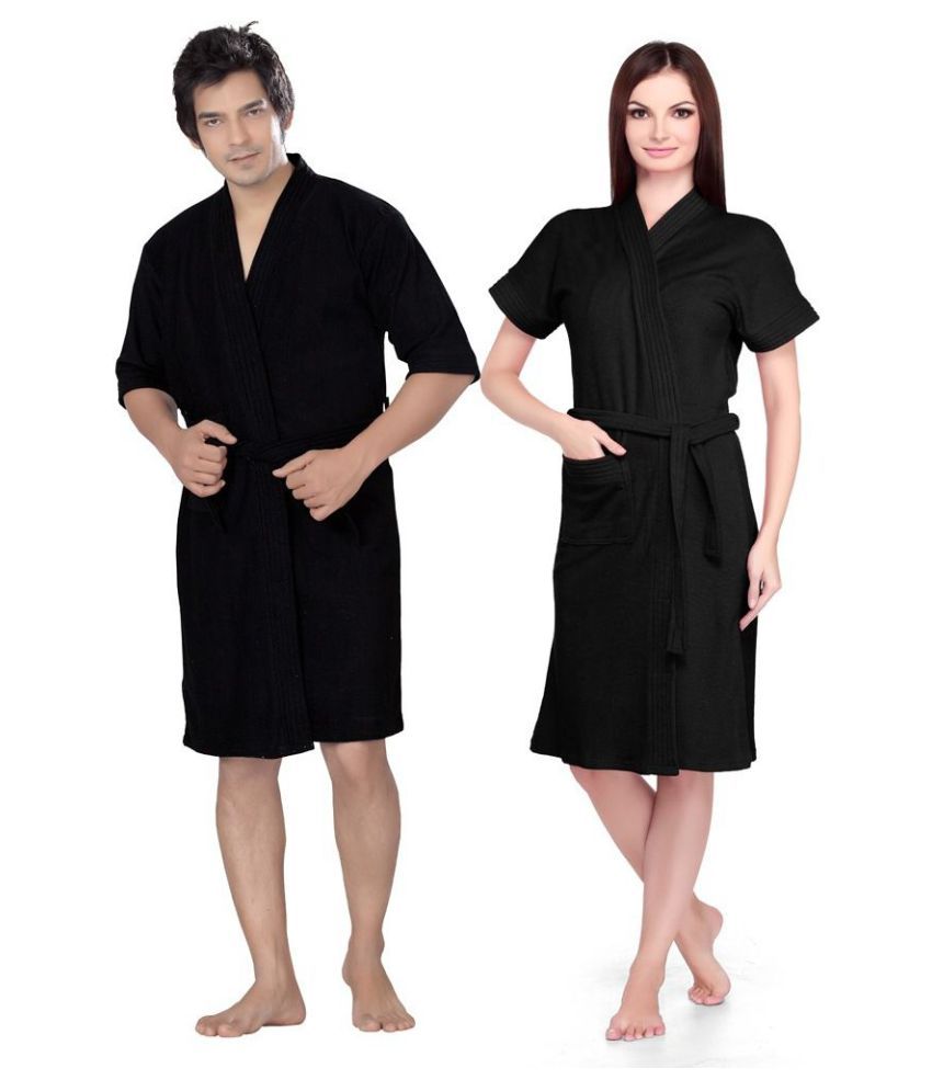 Buy superior Cotton Black Bathrobes Online at Best Prices in India