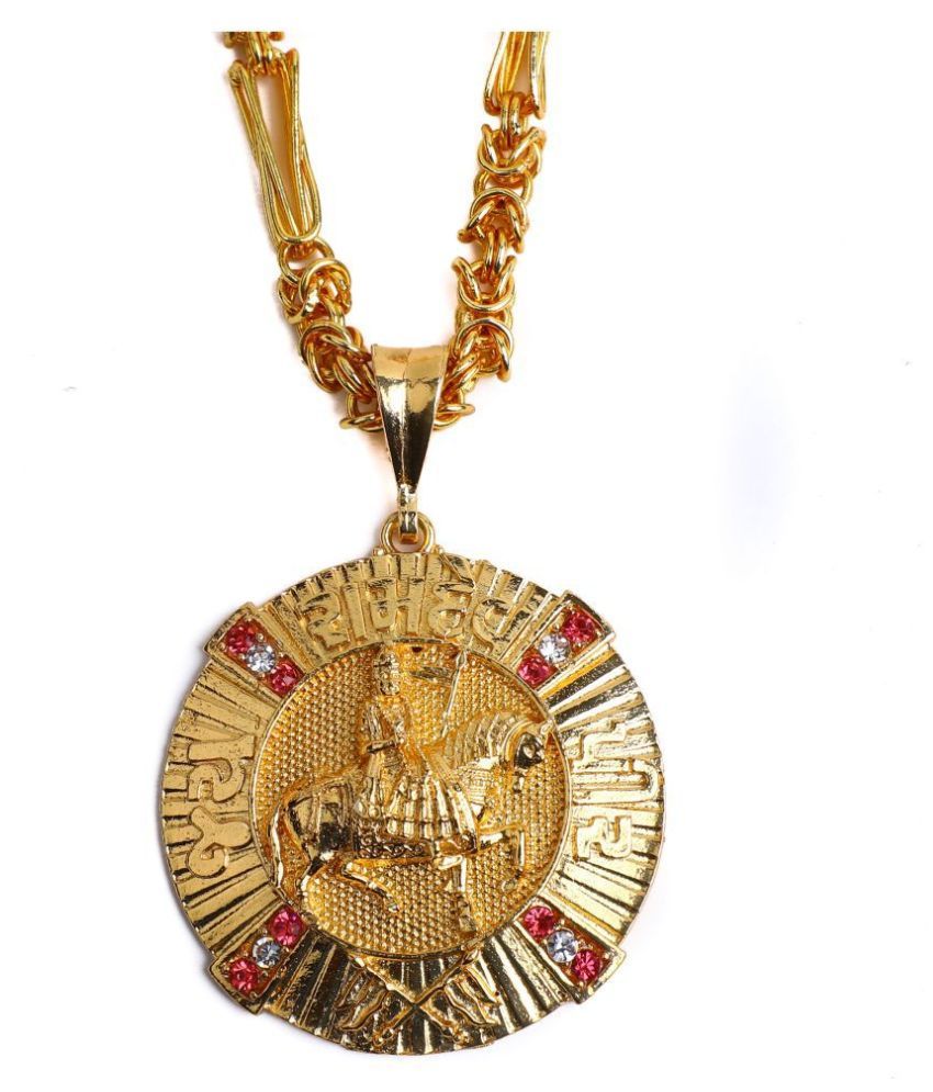 DIPALI JAY RAMDEV PIR Pendant Chain Gold Plated, Necklace for men/boys ...