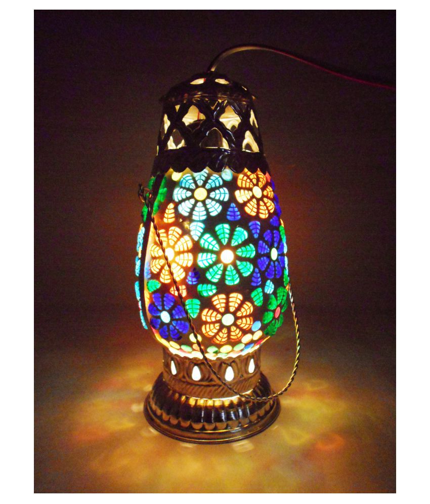    			Susajjit Table Lantern Mosaic Lamp Glass Table Lamp - Pack of 1