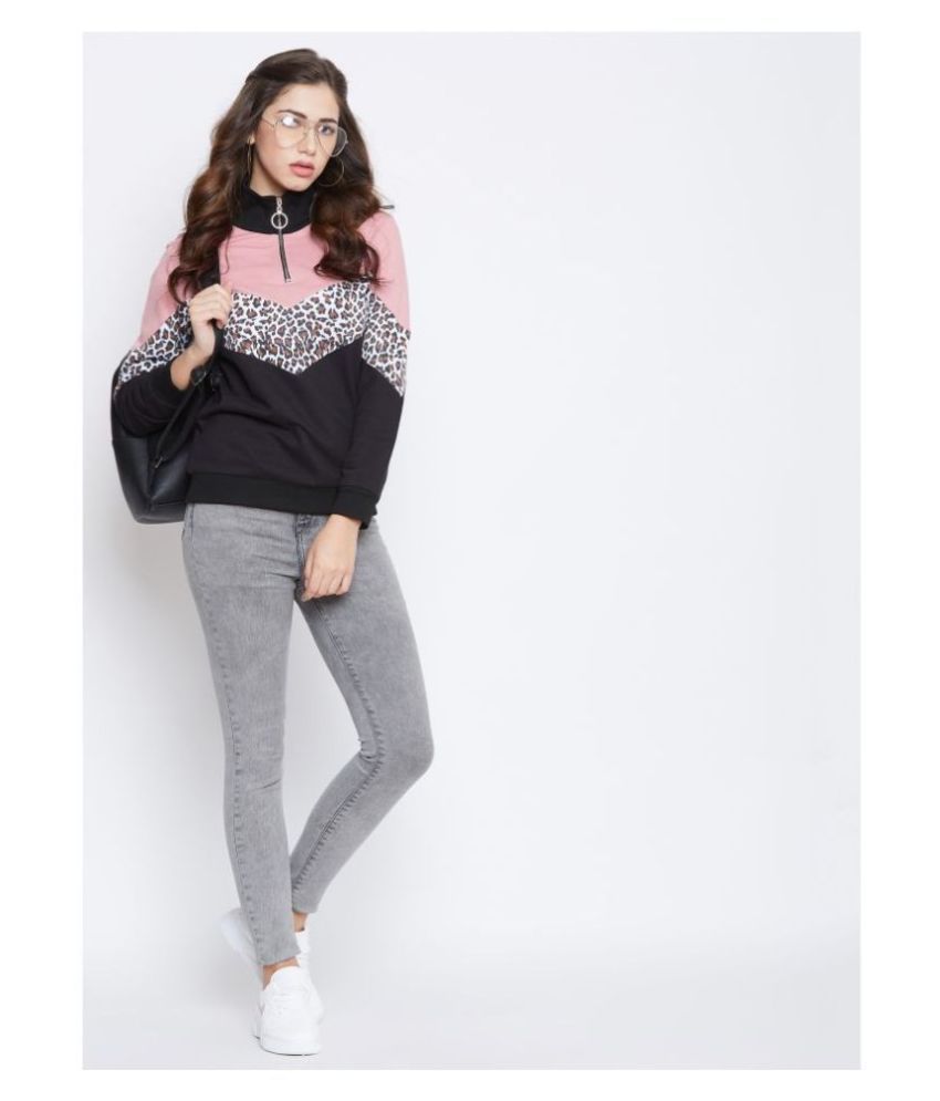     			AUSTIN WOOD Cotton - Fleece Multi Color Zippered Sweatshirt