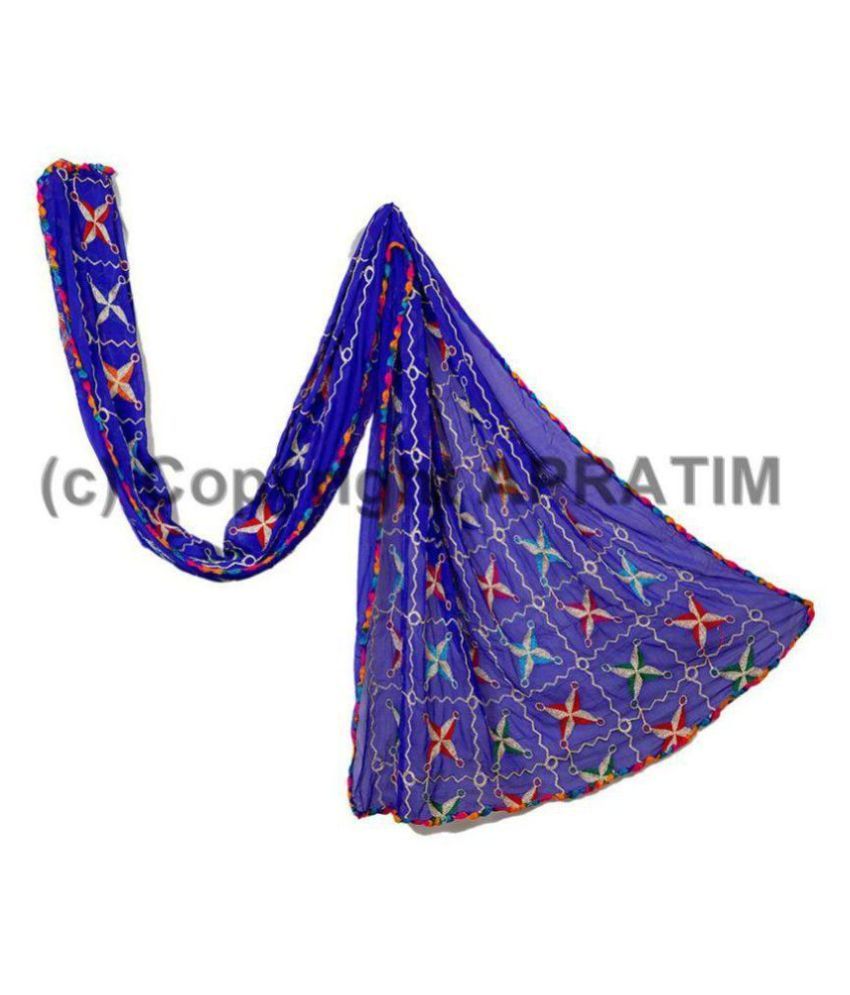     			Raj Blue Chiffon Dupatta