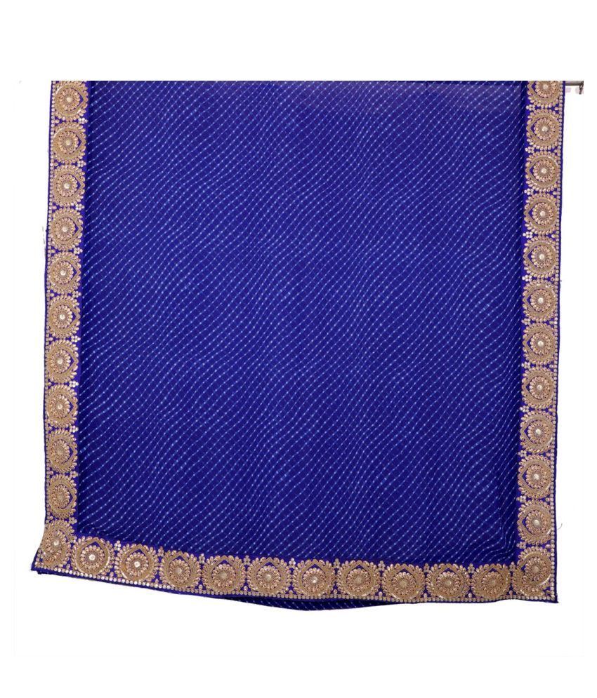     			Raj Blue Georgette Leheria Dupatta