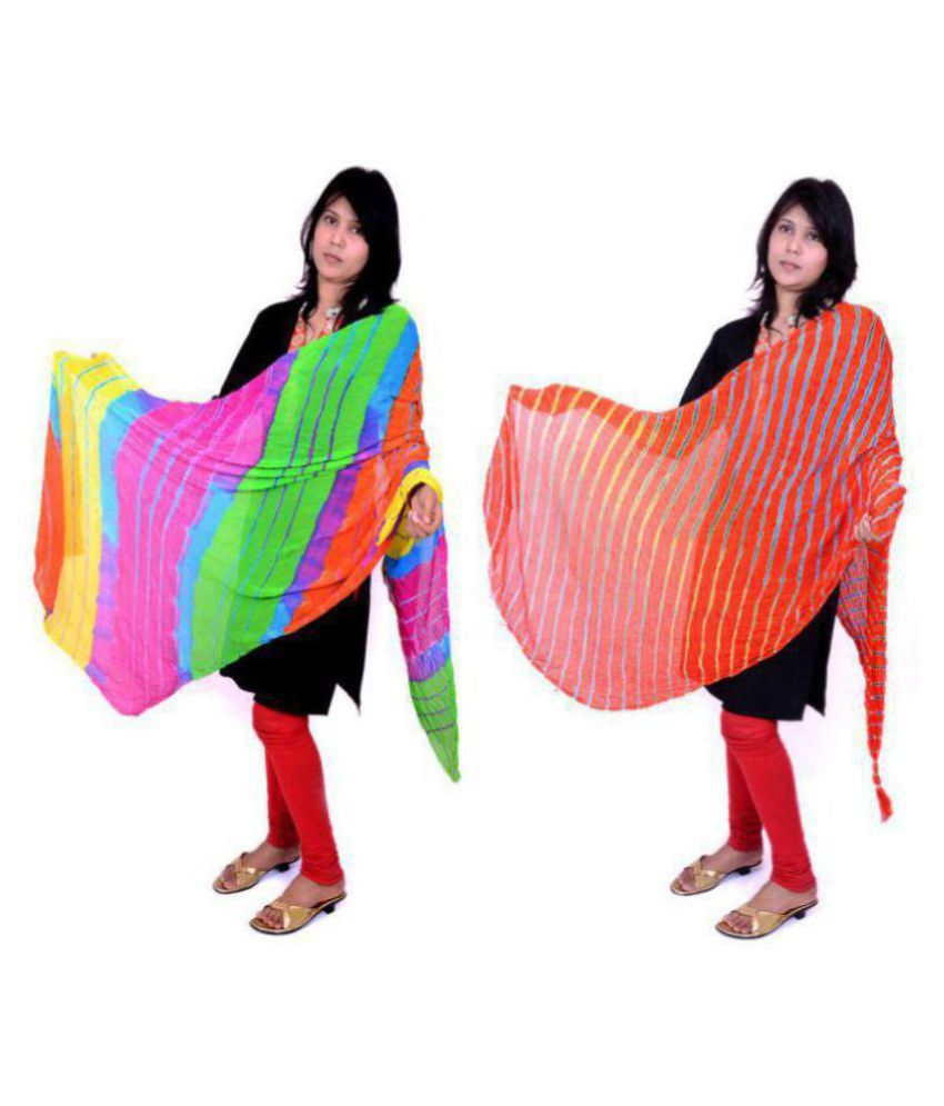     			Raj Multicoloured Art Silk Leheria Dupatta