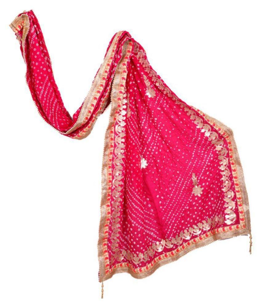     			Raj Pink Art Silk Dupatta