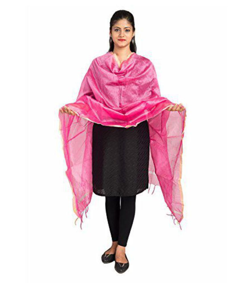     			Raj Pink Chanderi Dupatta