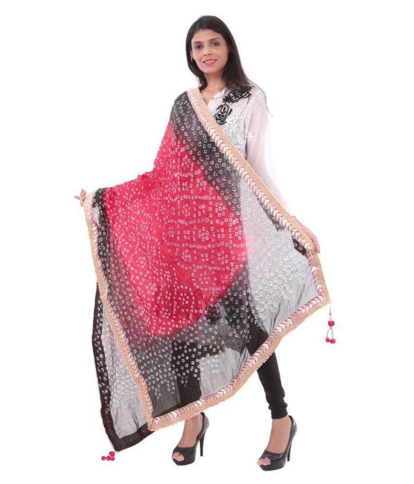     			Raj Red Art Silk Dupatta