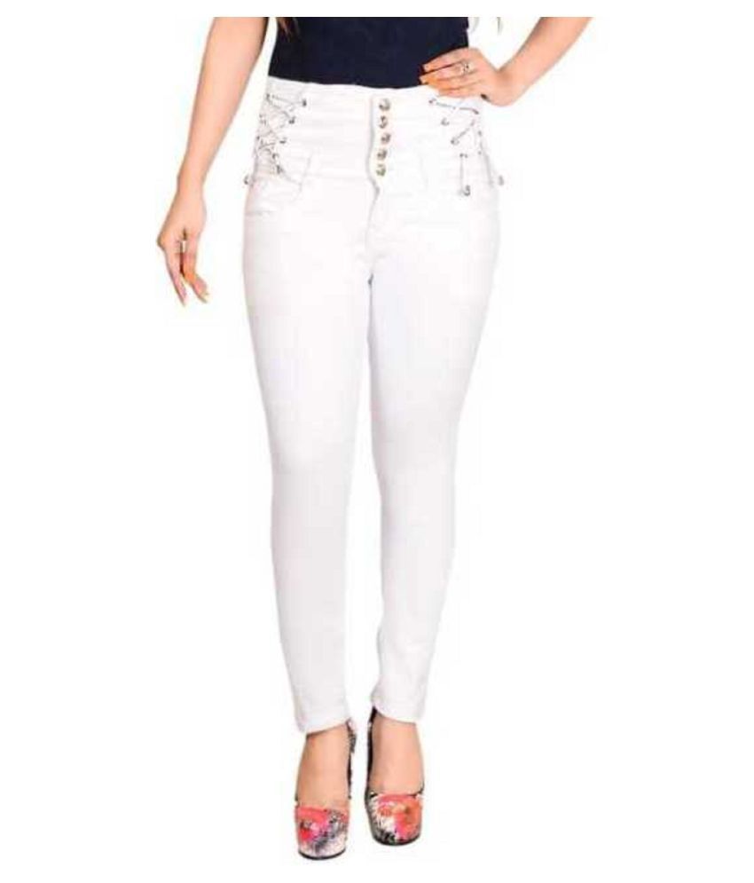 Buy naresh chand rajesh kumar jain Denim Jeans - White Online at Best ...