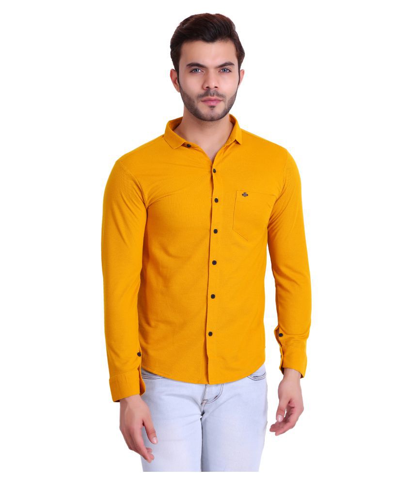 Hiflyers Cotton Blend Yellow Shirt