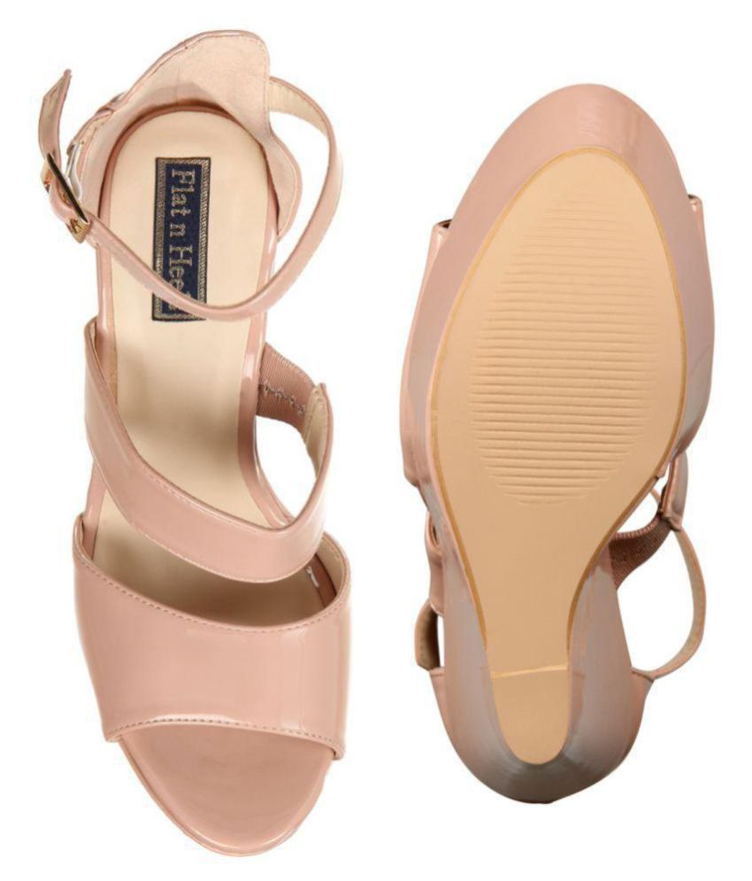 pink flat wedges