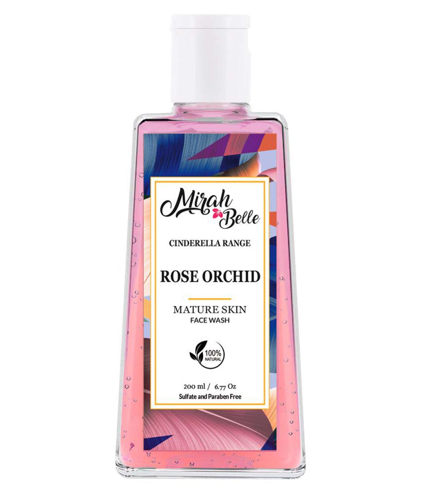 Mirah Belle Organic Rose - Orchid Mature Skin For Anti - Aging, Fine Lines. Face Wash 200 mL