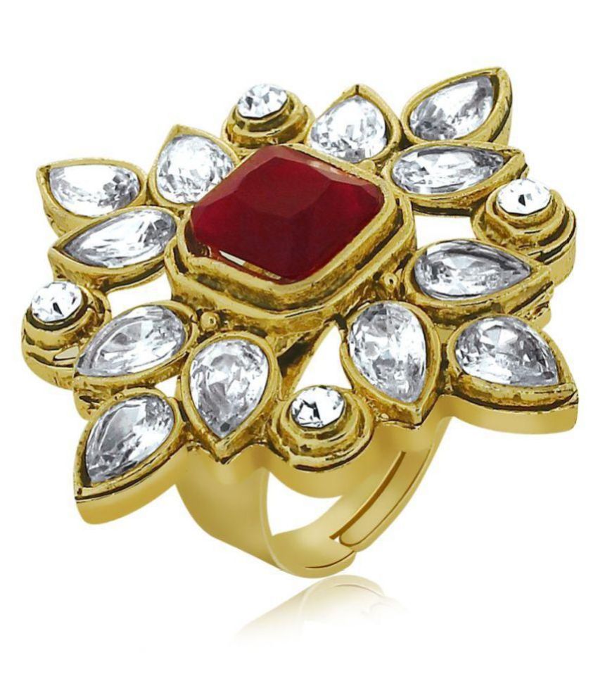     			Spargz Red And Gold Alloy Ring